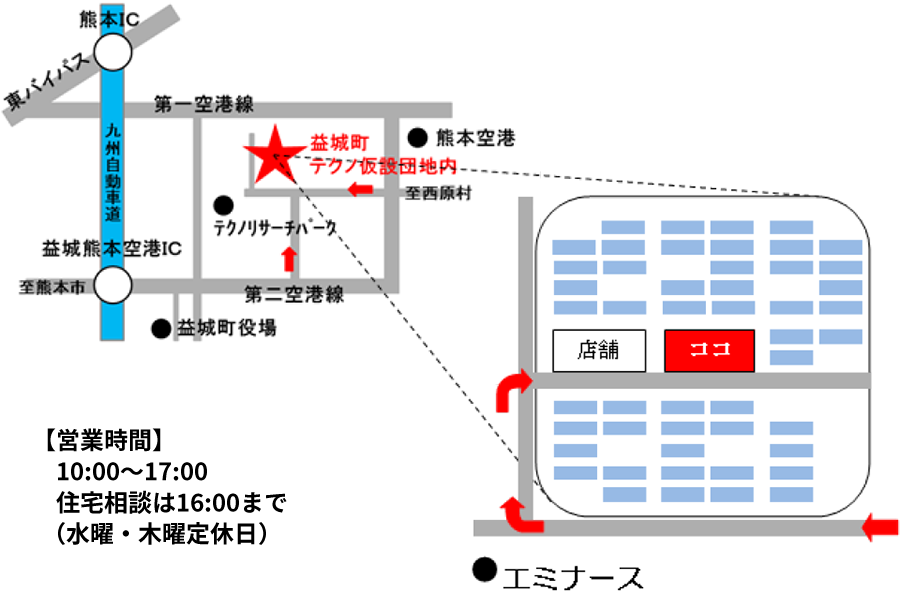 益城町テクノ仮設団地内に建設
